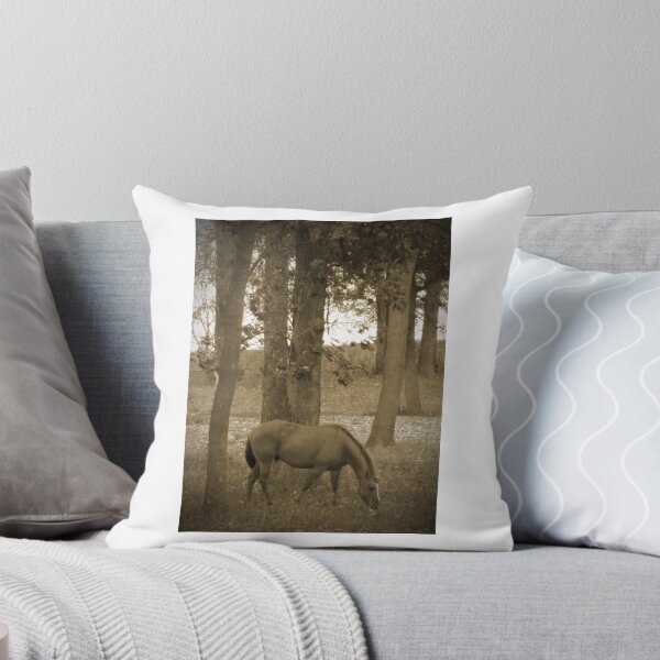 Item preview, Horse Grazing Among The Autumn Trees Sepia designed and sold by adriturner.