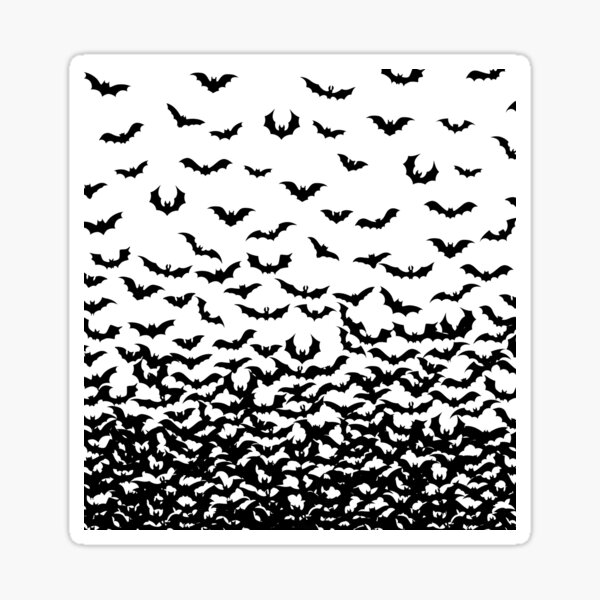 Bats on White Sticker