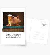 Will Bullas / card / beer ... because you can drink bacon... / humor / animals Postcards