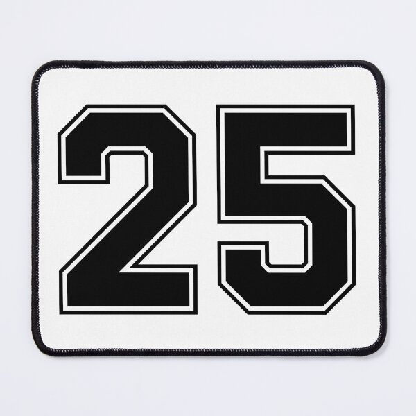 Item preview, 25 American Football Classic Vintage Sport Jersey Number in black number on white background for american football, baseball or basketball designed and sold by Marcin Adrian.