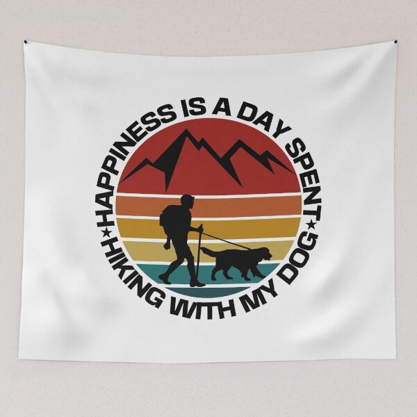 Item preview, Happiness is a day spent hiking with my dog designed and sold by TeyMank.