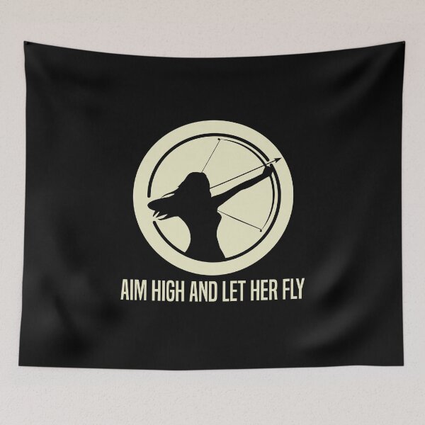 Item preview, Archery Quote Aim High and Let Her Fly designed and sold by Outdoorsy World.