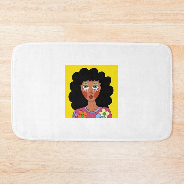 Item preview, Curly Hair Clown Girl with Flower Sweater designed and sold by DoodleSanctuary.