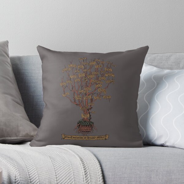 The Evolution of Heavy Metal - Stickers, T-shirts etc. Throw Pillow