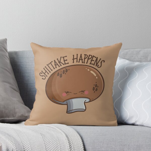 Item preview, “Shiitake Happens” cute mushroom designed and sold by Cyndi Carlson Draws.