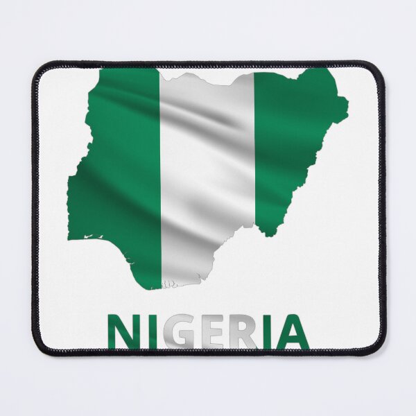 Item preview, Wavy Nigerian Flag inside Map of Nigeria designed and sold by mashmosh.