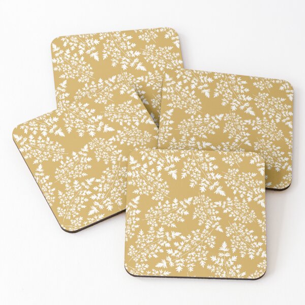 Item preview, Copy of Hedgerow ferns in white on gold designed and sold by Papergrape.