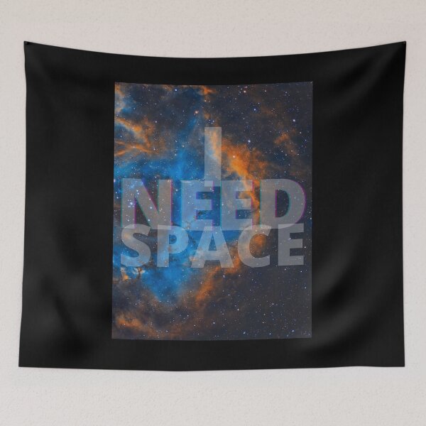 Item preview, I Need Space - Dark Cloudy Blue, Orange Galaxy  designed and sold by Quirkdom.