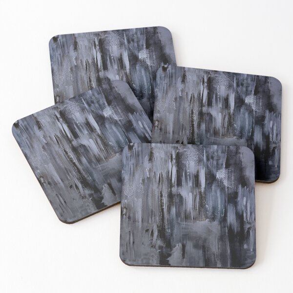 Item preview, Abstract painting icicles lead, shadow and black colours designed and sold by Marilena Strambu.