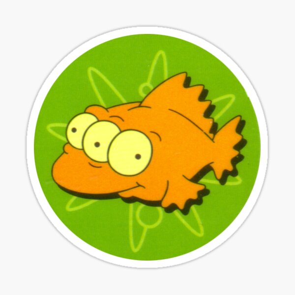 Vista previa del artículo con la obra «Blinky the Three-Eyed Fish», diseñado y vendido por lossimpsontv.