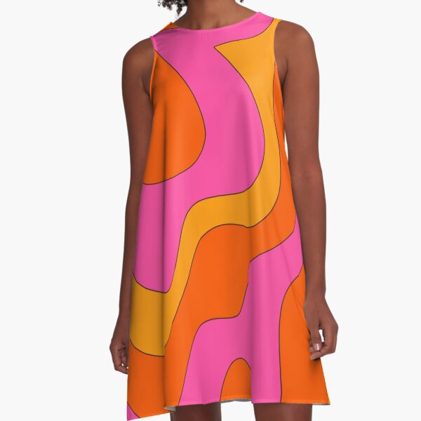 Retro Groovy Hippie 70s Sunburst T-Shirt Dress in Mid Century Modern B –  Kate McEnroe New York