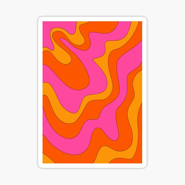 60s and 70s Groovy Retro Pattern Sticker