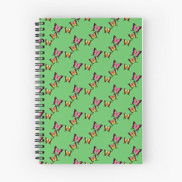 Item preview, Pink, Yellow and Coral Butterflies Pattern - Green Background designed and sold by Woodsprite Creations Art Studio.
