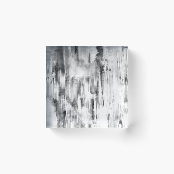 Item preview, Abstract painting icicles and clouds black and white designed and sold by Marilena Strambu.
