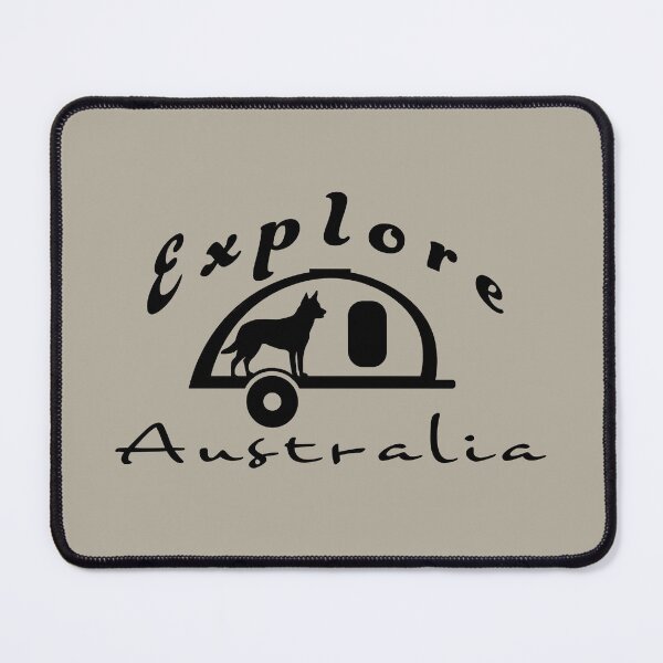 Item preview, Explore Australia in a Teardrop Camper with a Kelpie Dog designed and sold by redkitephotos.