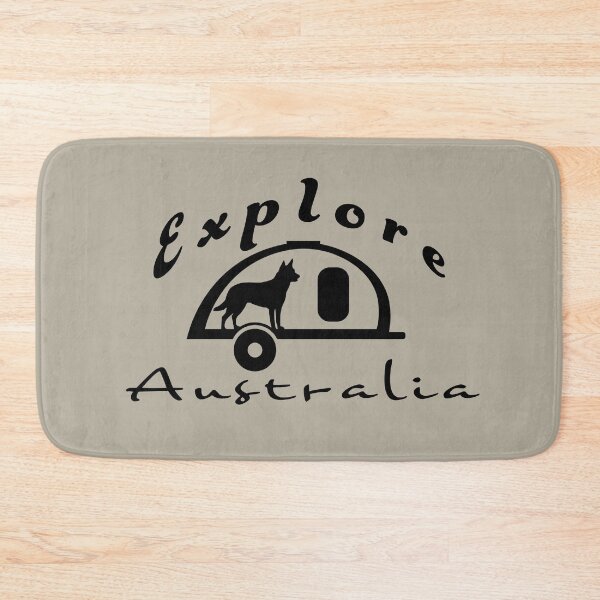 Item preview, Explore Australia in a Teardrop Camper with a Kelpie Dog designed and sold by redkitephotos.