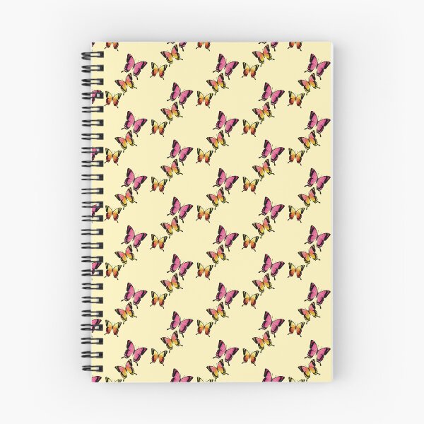 Item preview, Pink, Yellow and Coral Butterflies Pattern - Light Yellow Background designed and sold by Woodsprite Creations Art Studio.