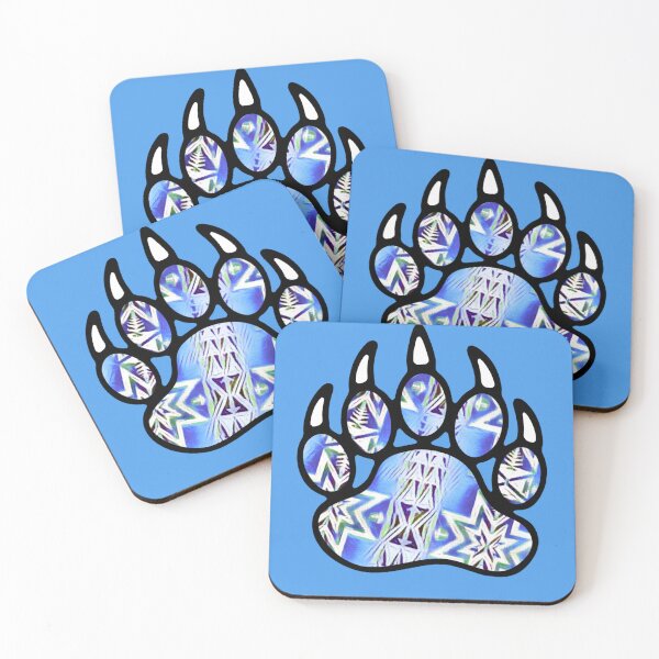 Item preview, Blue / White  Native Bear Paw Print designed and sold by JMWCD.