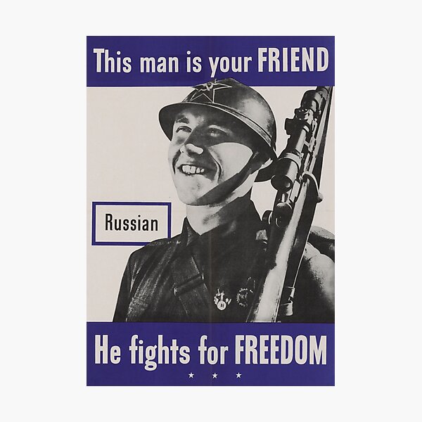 Item preview, This Man is Your Friend - Russian (WW2 Poster) designed and sold by Luke Mckinstry.