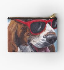 Basset hound dog dog Art by Lee H Keller Studio Pouch