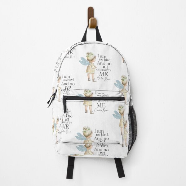 Item preview, I am no bird, and no net ensnares me quote by Charlotte Bronte featuring an adorable little fairy and floral design perfect for book lovers designed and sold by Auntieck.