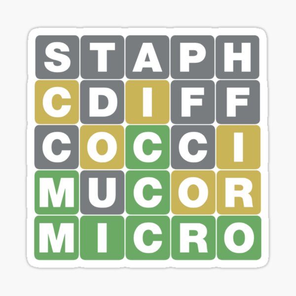 Item preview, Wordle Microbiology designed and sold by MedLabVibes.