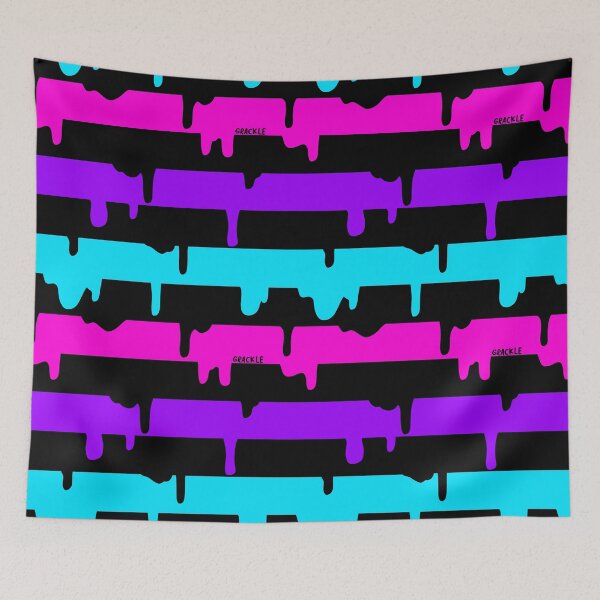 Item preview, Pink Purple and Blue Drippy Stripes designed and sold by JanGrackle.