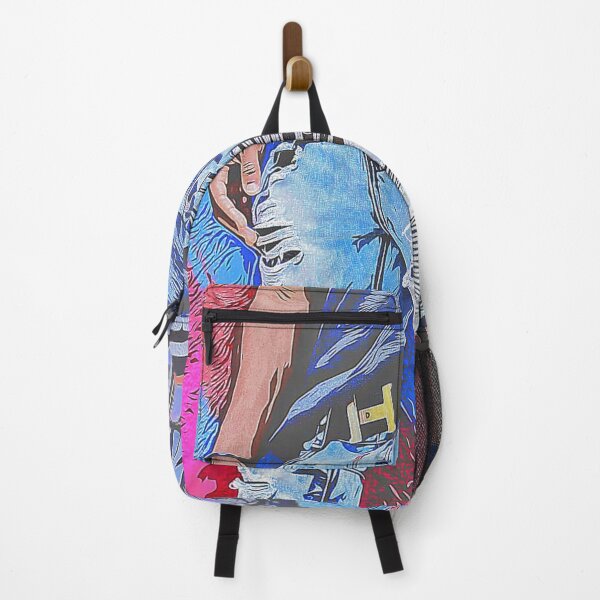 Item preview, Guy with Ripped Fashion Jeans Holding Backpack designed and sold by RyanCaudell.