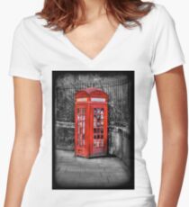 LONDON CALLING Women's Fitted V-Neck T-Shirt