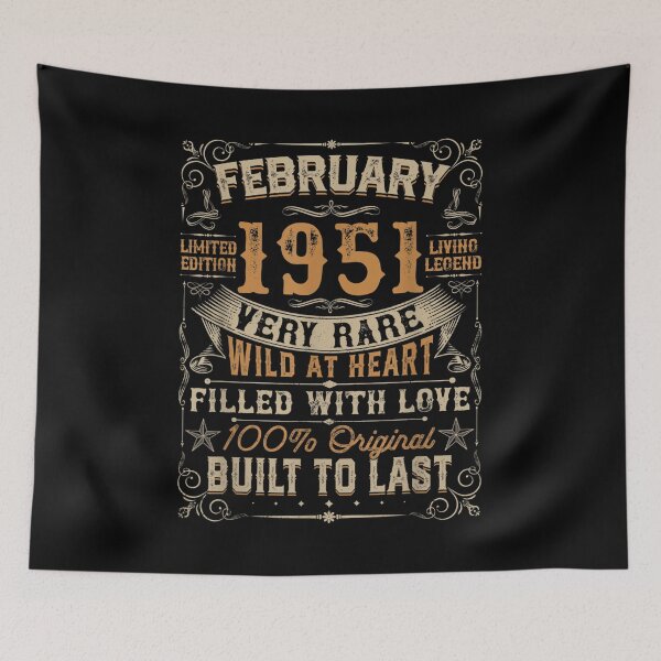 Item preview, Born In February 1951 71st Birthday Gift Retro 71 Years Old  designed and sold by 77tara.