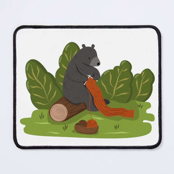 Item preview, Bear knitting on a tree trunk designed and sold by tamongg14.