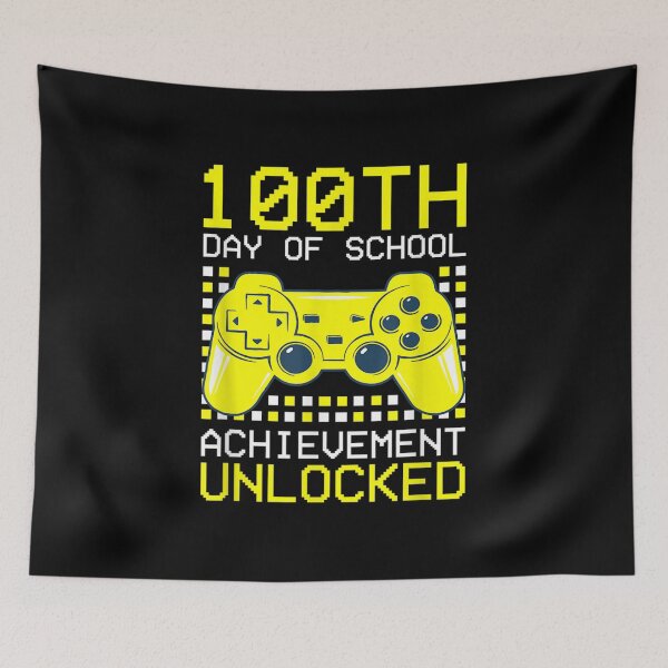Item preview, Happy 100th Day Of School Achievement Unlocked For Kids  designed and sold by tomekae.