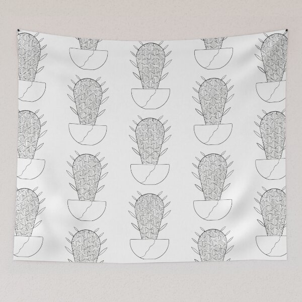 Item preview, Color Your Own Potted Cactus with a Quilted Pattern designed and sold by GrandpaH.