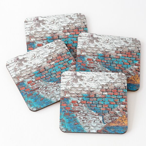 Item preview, Old Brick Wall with Washed Out Blue and White Urban Art designed and sold by RyanCaudell.