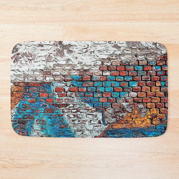 Item preview, Old Brick Wall with Washed Out Blue and White Urban Art designed and sold by RyanCaudell.