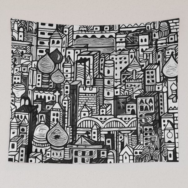 Item preview, Palace Style Doodle Art in Black and White designed and sold by RyanCaudell.