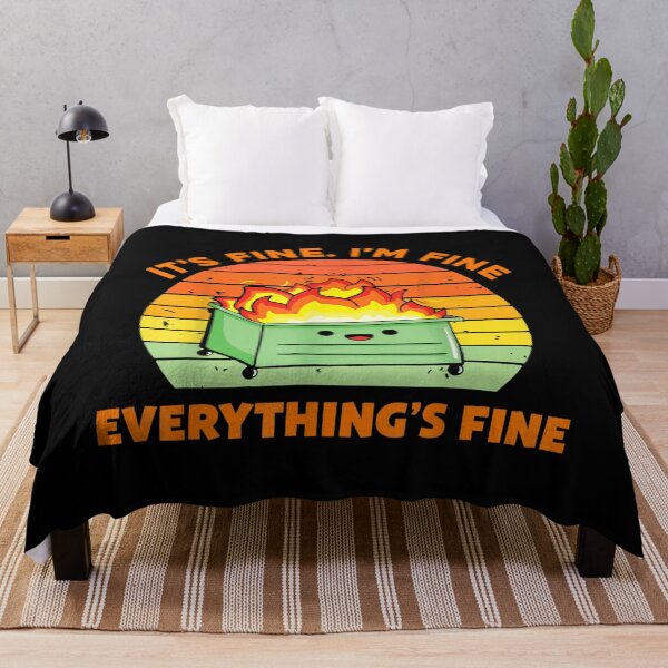 Item preview, It's Fine I'm Fine Everything Is Fine Retro Dumpster Fire designed and sold by tomekae.