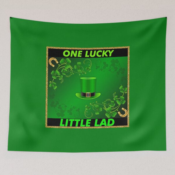 Item preview, One Lucky Little Lad (on Green) designed and sold by PawsitiveMum.