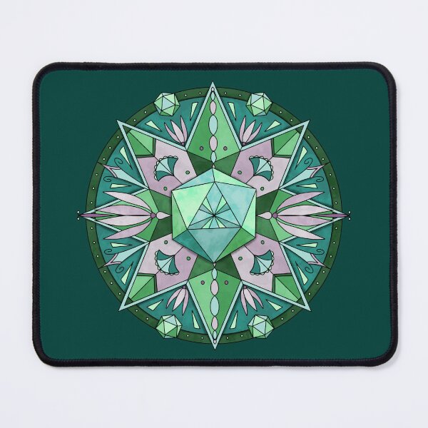 Item preview, Art Deco Style Dice Mandala-Blue-Green designed and sold by GrousyGirl.