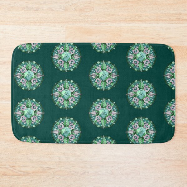 Item preview, Art Deco Style Dice Mandala-Blue-Green designed and sold by GrousyGirl.