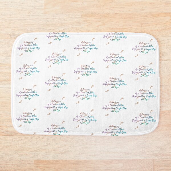 Item preview, A Journey of a Thousand Miles Pattern - Lao Tzu Quote - Footprints - White Background designed and sold by Woodsprite Creations Art Studio.