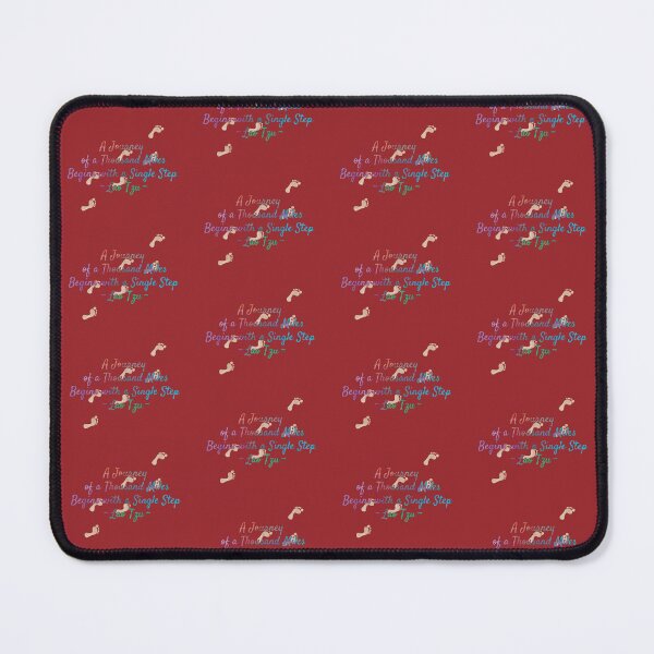 Item preview, A Journey of a Thousand Miles Pattern - Lao Tzu Quote - Footprints - Red Background designed and sold by Woodsprite Creations Art Studio.