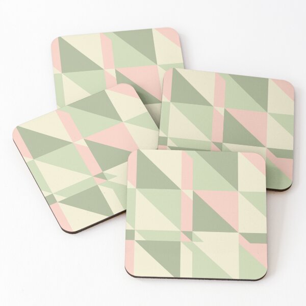 Item preview, Geometric Contemporary Mid Mod Pattern Print Sage Green Pink Mauve Burgundy Wine Rose  designed and sold by Shayna Westfall.