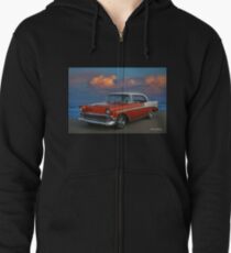 1956 Chevy Belair HDR Zipped Hoodie