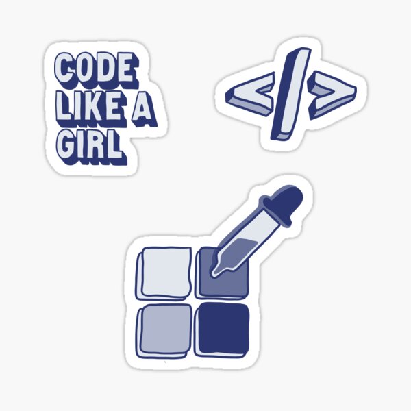 Code Like a Girl - Pack 1 (Blue) Sticker