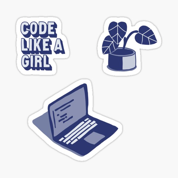 Code Like a Girl - Pack 2 (Blue) Sticker