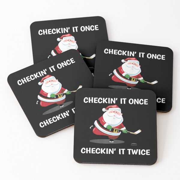 Item preview, Santa Playing Ice Hockey Checking It Once, Checking It Twice Classic T-Shirt designed and sold by amiyacunni.