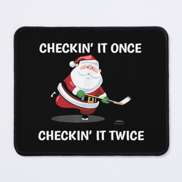 Item preview, Santa Playing Ice Hockey Checking It Once, Checking It Twice Classic T-Shirt designed and sold by amiyacunni.