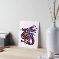 Master Dragon Purple Red Pattern, RBSSG Art Board Print