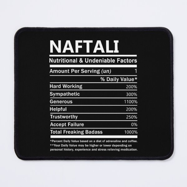 Item preview, Naftali Name T Shirt - Naftali Nutritional And Undeniable Factors Gift Item Tee designed and sold by lanawalton.